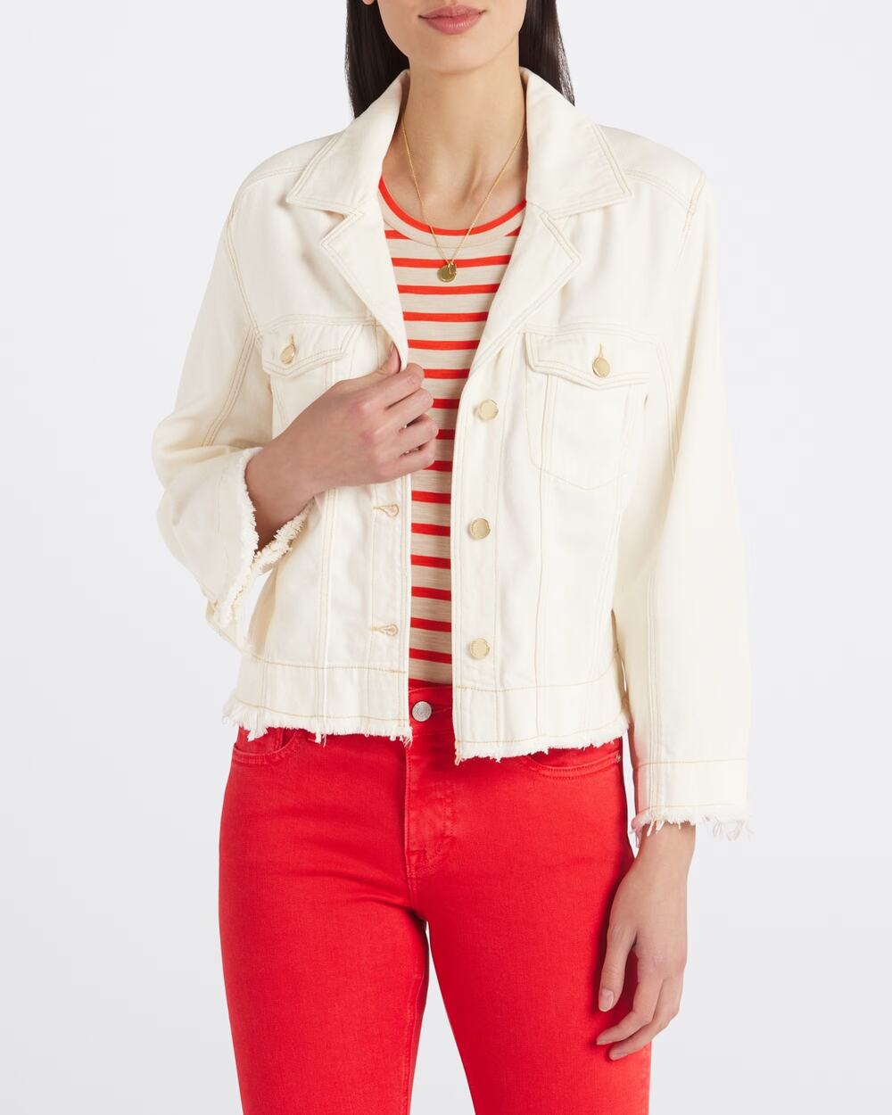 Liverpool Notch Collar Fray Hem Jacket XL - worn once
